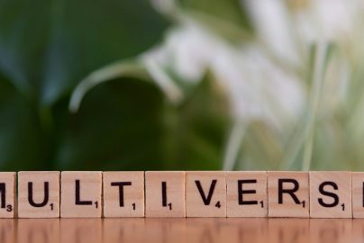 A close up of a block that says multiverse