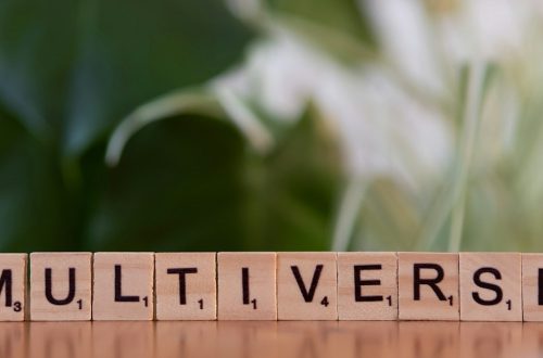 A close up of a block that says multiverse